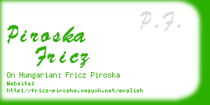 piroska fricz business card